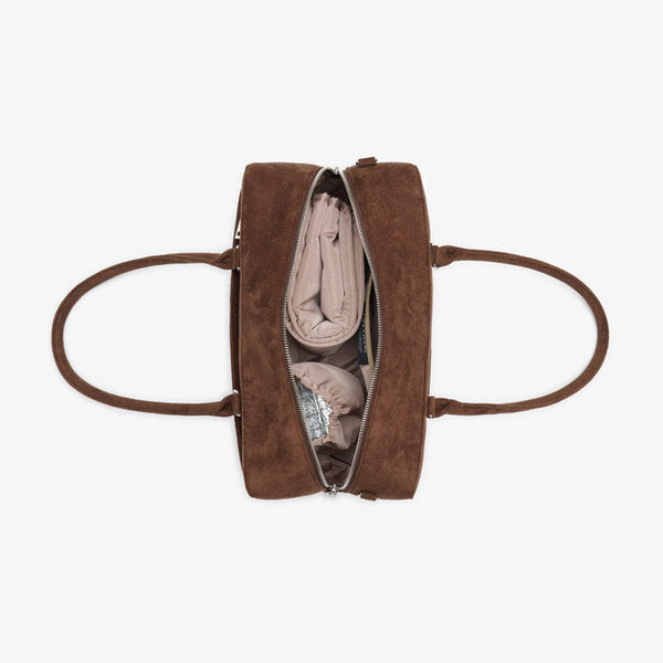 Riley Compact East-West Changing Bag (Brown Faux Suede)