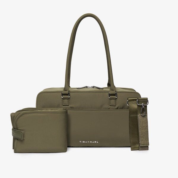 Riley Compact East-West Changing Bag (Olive Woven)