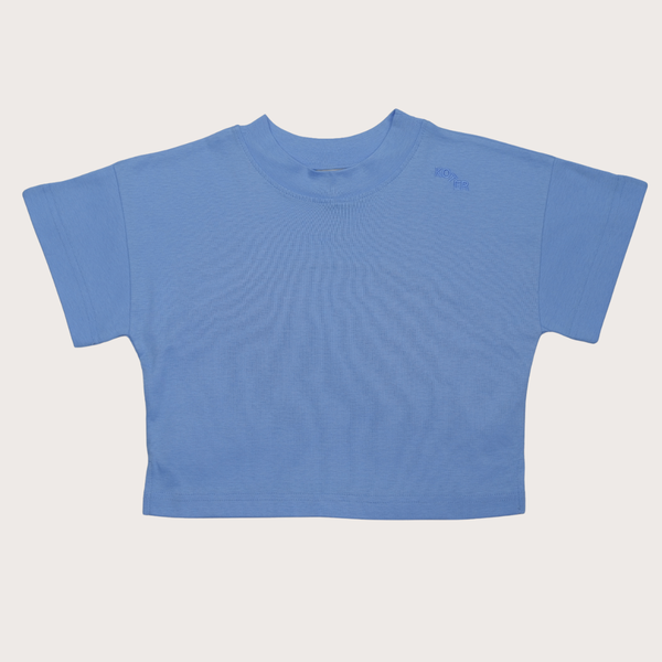 Rory Oversized Boxy Cotton Tee (Cornflower Blue)