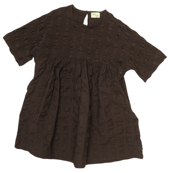 Adult Rumi Giant Seersucker Cotton Dress (Black)