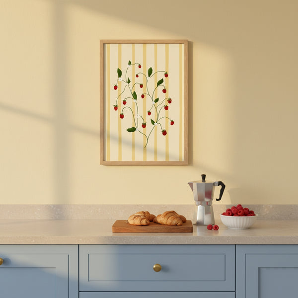 Raspberry Vine Art Print