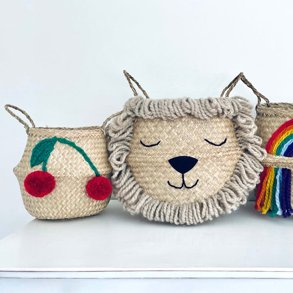 Cherry Handwoven Toy Storage Basket (Large)