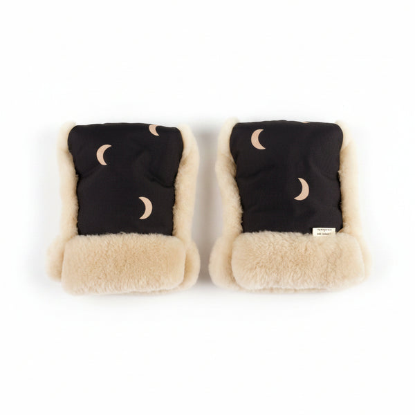 ORGANIC ZOO X BINI Midnight Moon Coated Sheepskin Buggy Mittens