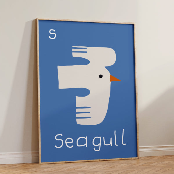 S for SEAGULL-Alphabet Art Print