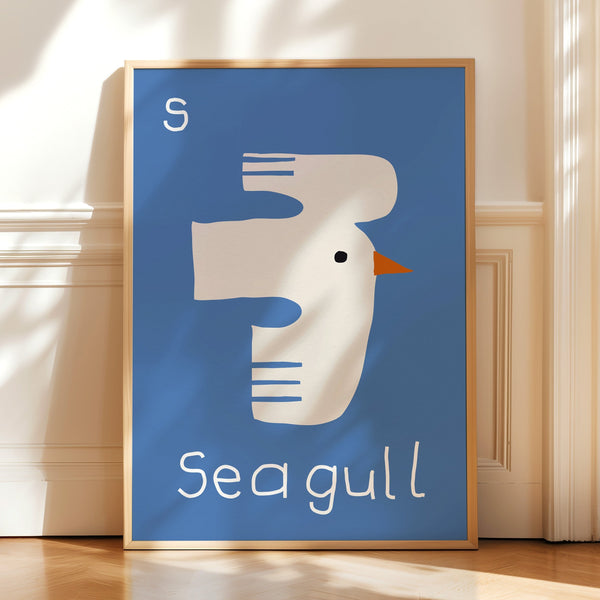 S for SEAGULL-Alphabet Art Print