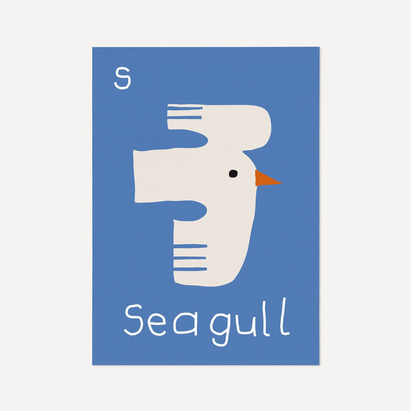 S for SEAGULL-Alphabet Art Print