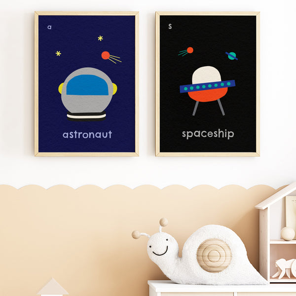 S for Spaceship- Alphabet Art Print