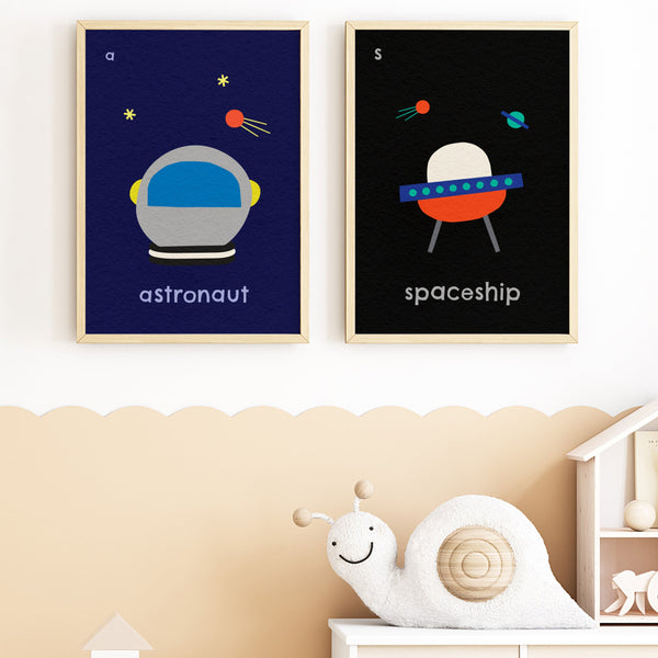 S for Spaceship- Alphabet Art Print