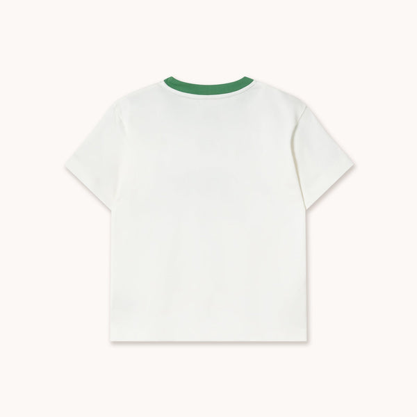 Giverny V-Neck Sport Boxy Cotton Tee (Off-White)