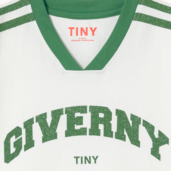 Giverny V-Neck Sport Boxy Cotton Tee (Off-White)