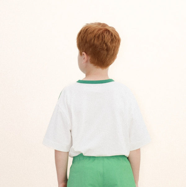 Giverny V-Neck Sport Boxy Cotton Tee (Off-White)