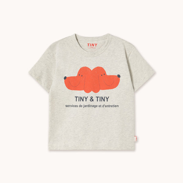 Tiny & Tiny Dog Face Cotton T-shirt (Cream Heather)