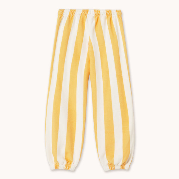 Yellow Stripes Towelling Cotton Jogging Bottoms (Soft Yellow)