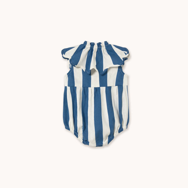 Navy Stripes Collared Cotton Baby Romper