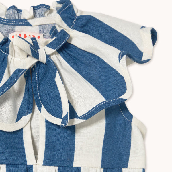 Navy Stripes Collared Cotton Baby Romper