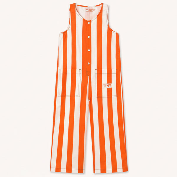 Stripes Sleeveless Cotton Twill One Piece (Summer Red)
