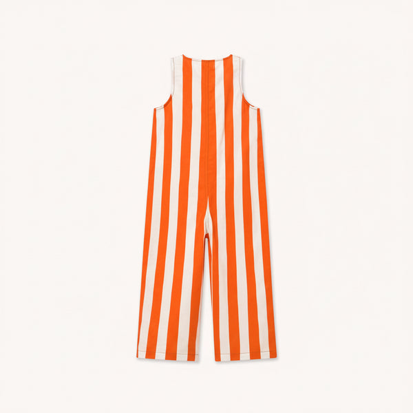 Stripes Sleeveless Cotton Twill One Piece (Summer Red)