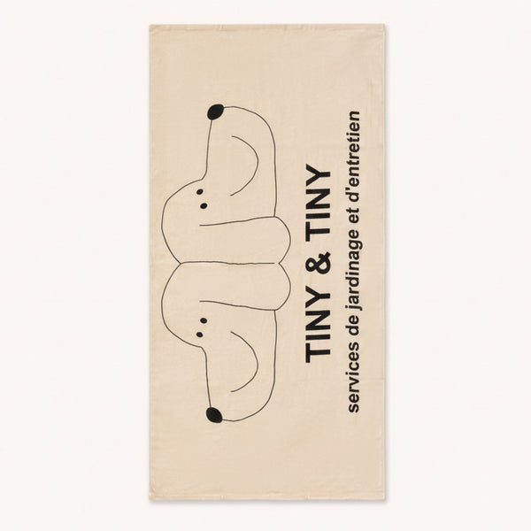 Tiny & Tiny Dog Print Cotton Beach Towel (Light Cream)