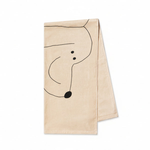 Tiny & Tiny Dog Print Cotton Beach Towel (Light Cream)