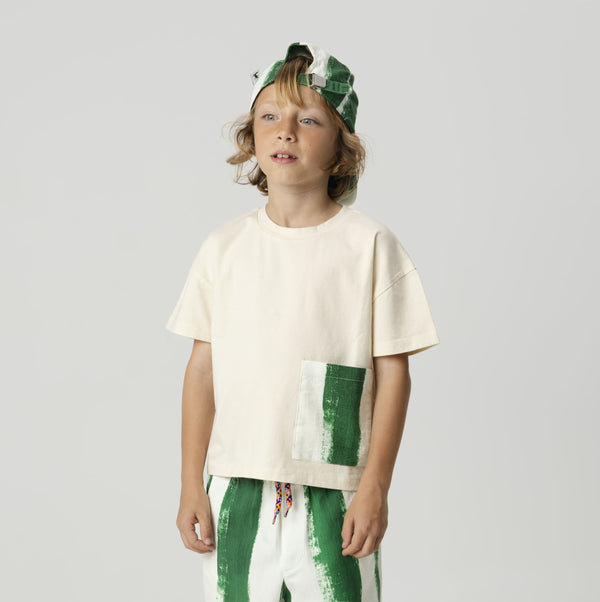 Gisela Cotton Contrast Pocket T-Shirt (Blaze)