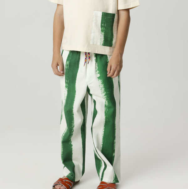 Serafim Striped Woven Trousers (Blaze)