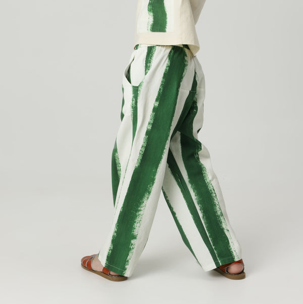 Serafim Striped Woven Trousers (Blaze)