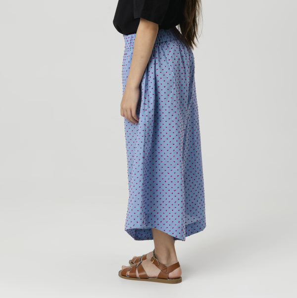 Elsa Dot Cropped Wide Leg Trousers (Ruby Freckles)