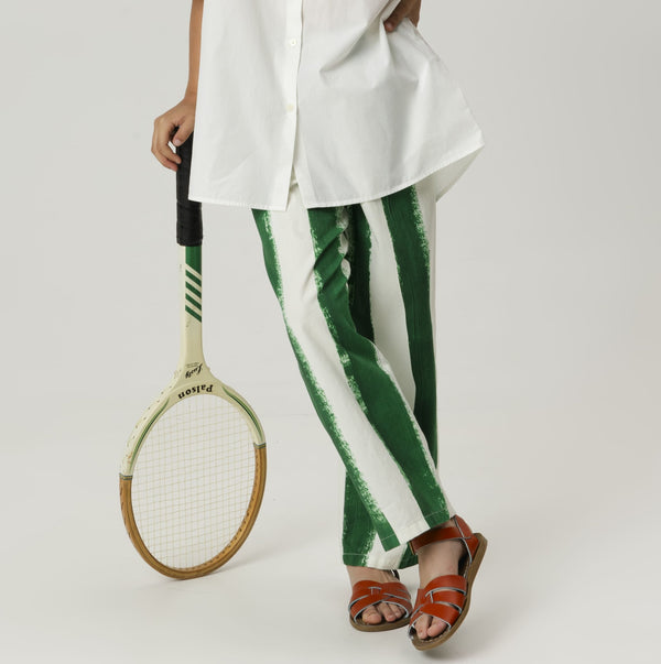 Serafim Striped Woven Trousers (Blaze)