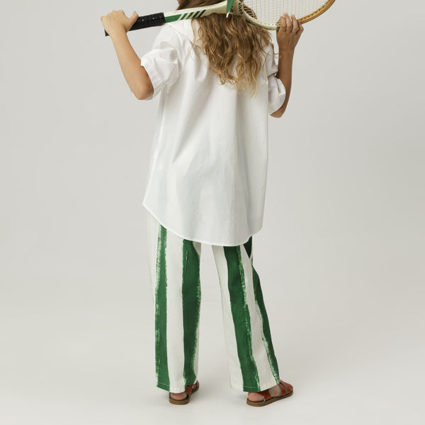 Serafim Striped Woven Trousers (Blaze)