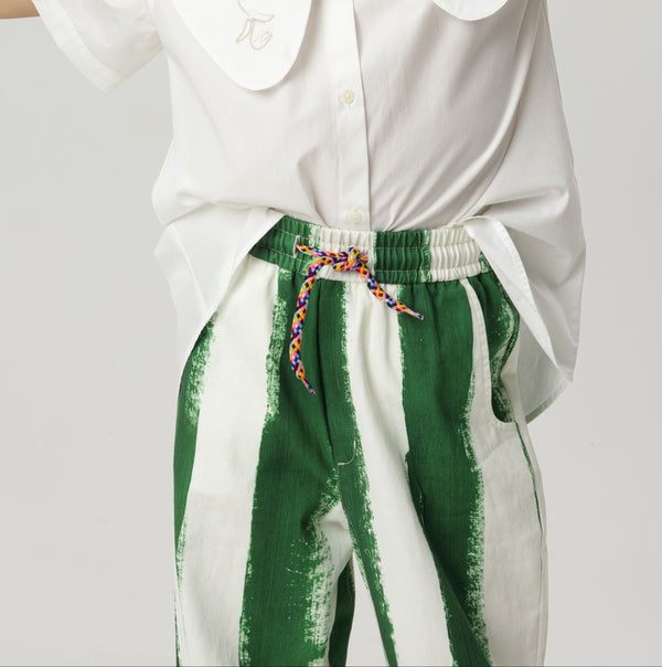 Serafim Striped Woven Trousers (Blaze)