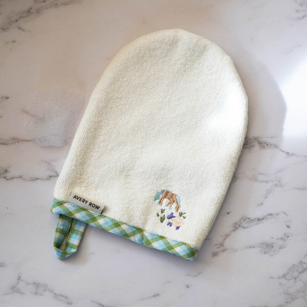 Little Farm Print Organic Cotton Bath Mitt