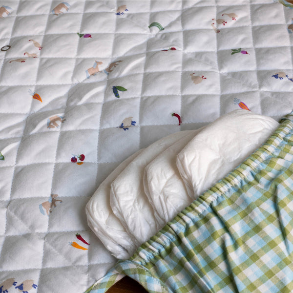 Cotton Travel Baby Changing Mat (Greenhouse Gingham)
