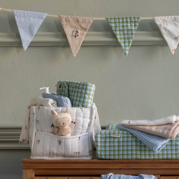 Cotton Travel Baby Changing Mat (Greenhouse Gingham)