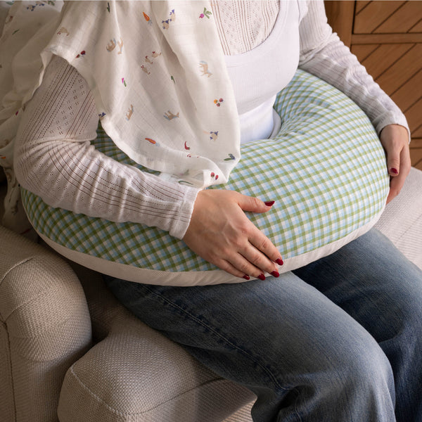 Organic Cotton Nursing Pillow (Greenhouse Gingham)