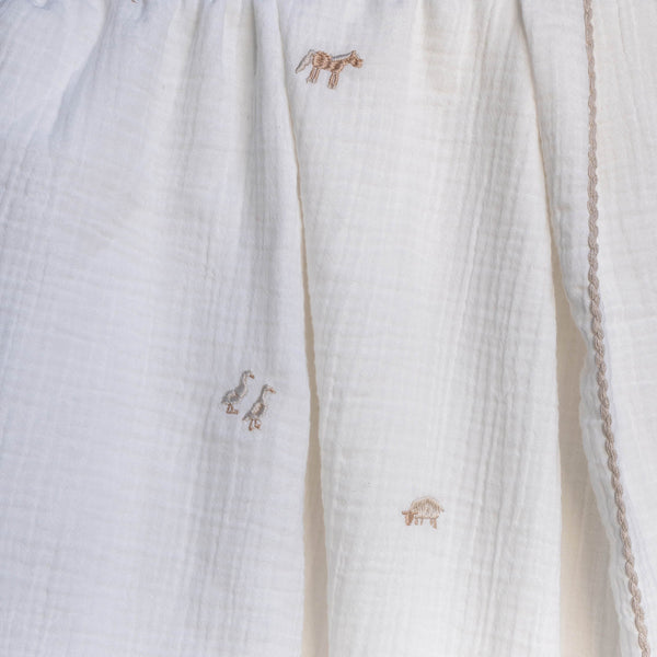 Embroidered Muslin Blanket (Little Farm)