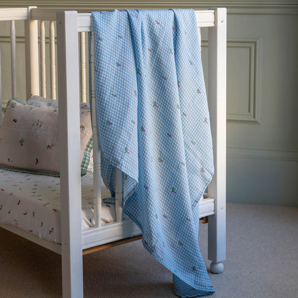Organic Cotton Baby Muslin Swaddles Set of 2 (Little Farm/Radish)