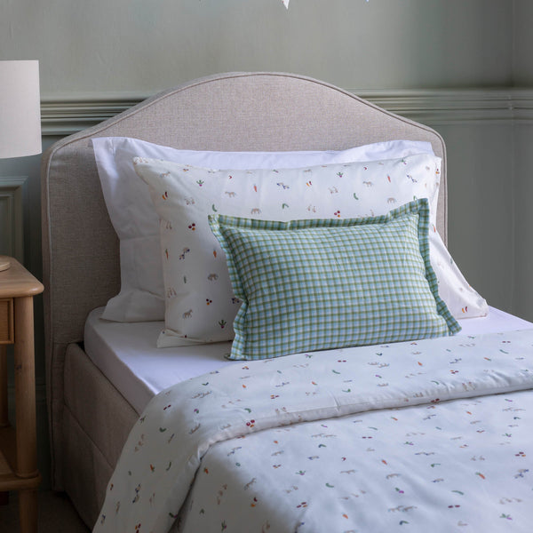 Rectangle Linen Embroidered Scatter Cushion (Little Farm)