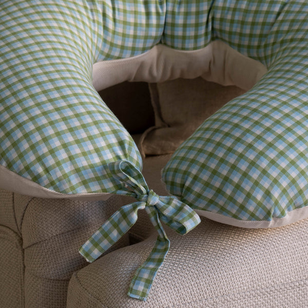 Organic Cotton Nursing Pillow Cover (Greenhouse Gingham)
