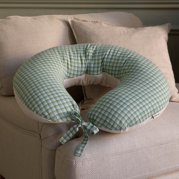 Organic Cotton Nursing Pillow Cover (Greenhouse Gingham)