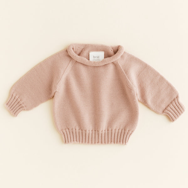 Georgette Fine Knit Merino Wool Baby Jumper (Apricot)