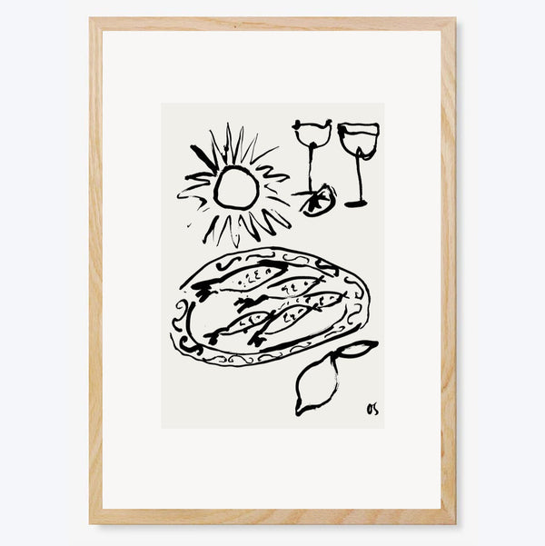Sardines and Wine Art Print