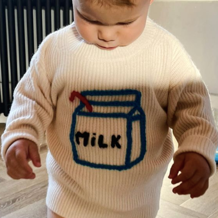Exclusive Hand Embroidered Milk Carton Jumper