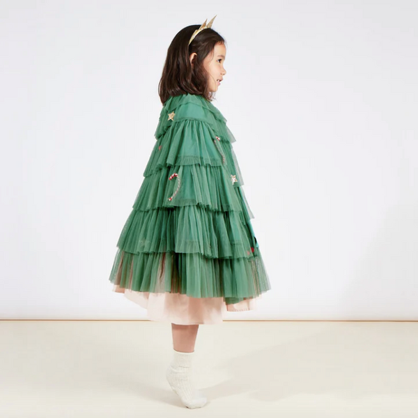 Festive Christmas Tree Cape and Headband Dress up Set