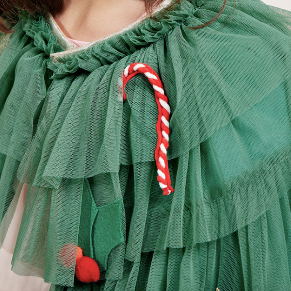 Festive Christmas Tree Cape and Headband Dress up Set