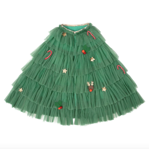 Festive Christmas Tree Cape and Headband Dress up Set