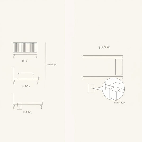 Flow Wooden Junior Extendable Bed Kit (Clay)