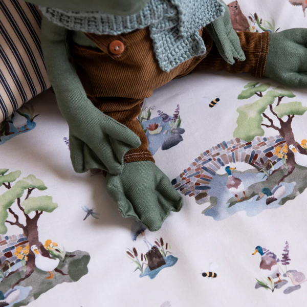 Waterside Scenes Reversible Cotton Duvet and Pillow Bedding Set