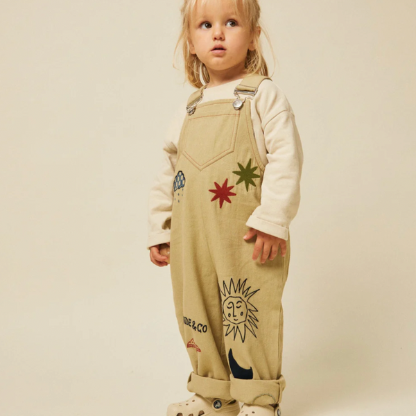 Piper Embroidered Dungarees (Olive)