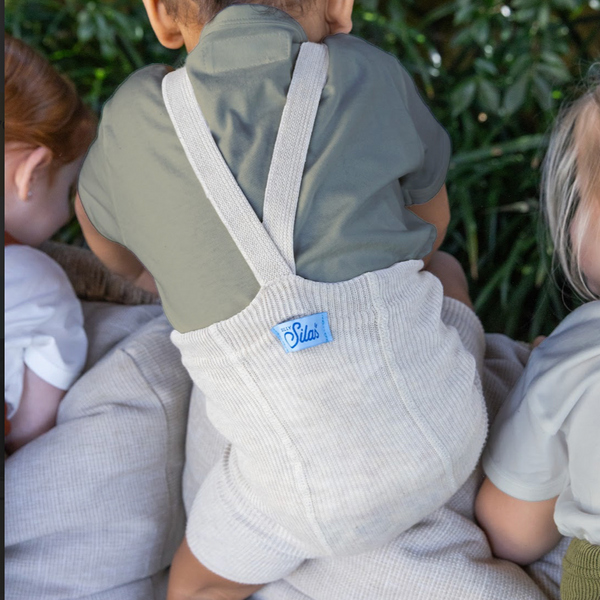 Silly Silas Unisex Shorty Rib Tights with Braces (Cream)