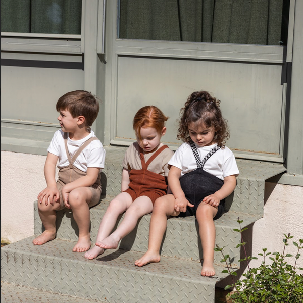 Silly Silas Unisex Shorty Rib Tights with Braces (Cinnamon)